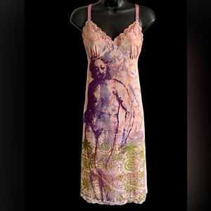 🕊️ Dahlia Drive Venus print Vintage Slip Dress, Sz M